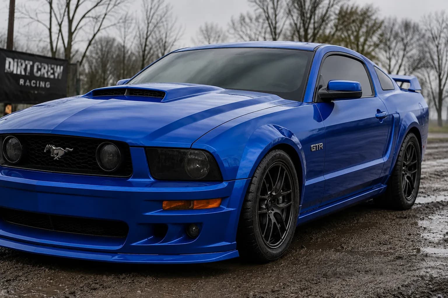 Blue Ford Mustang GT after detailing
